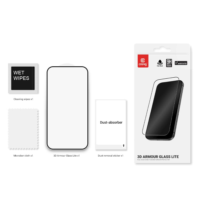 Crong 3D Armour Glass Lite - Full Glue Tempered Glass for Vivo V70 5G 6