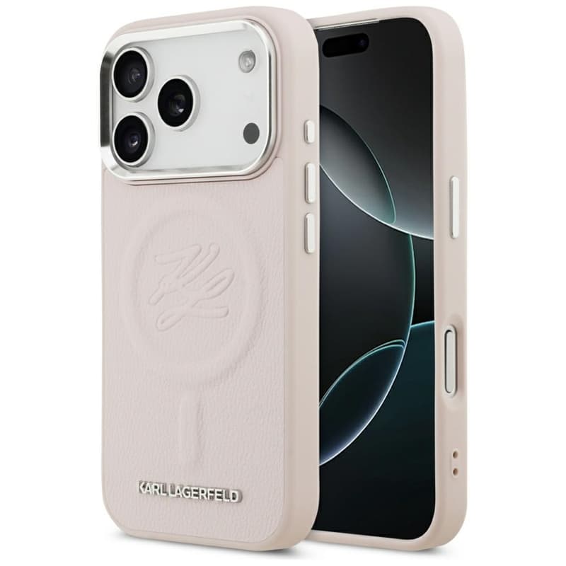 Karl Lagerfeld Initial & Metal Logo MagSafe - Case for iPhone 17 Pro (pink)
