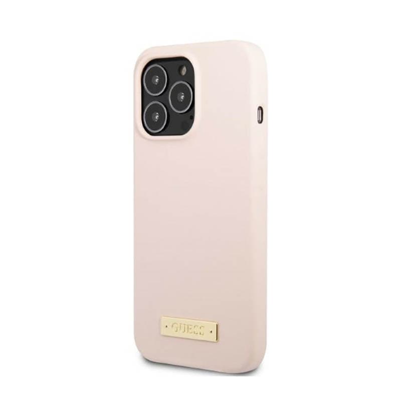 Guess Silicone Logo Plate MagSafe - Case for iPhone 13 Pro Max (Pink) 2