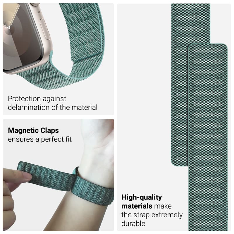 Crong Melange - Magnetic strap for Apple Watch 44/45/46/49 mm (turquoise melange) 7