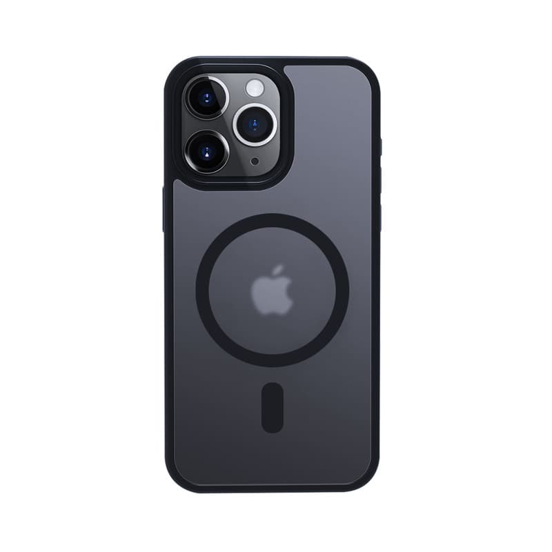 Crong Hybrid Frost MAG Cover - iPhone 15 Pro Max MagSafe Case (Navy Blue) 5