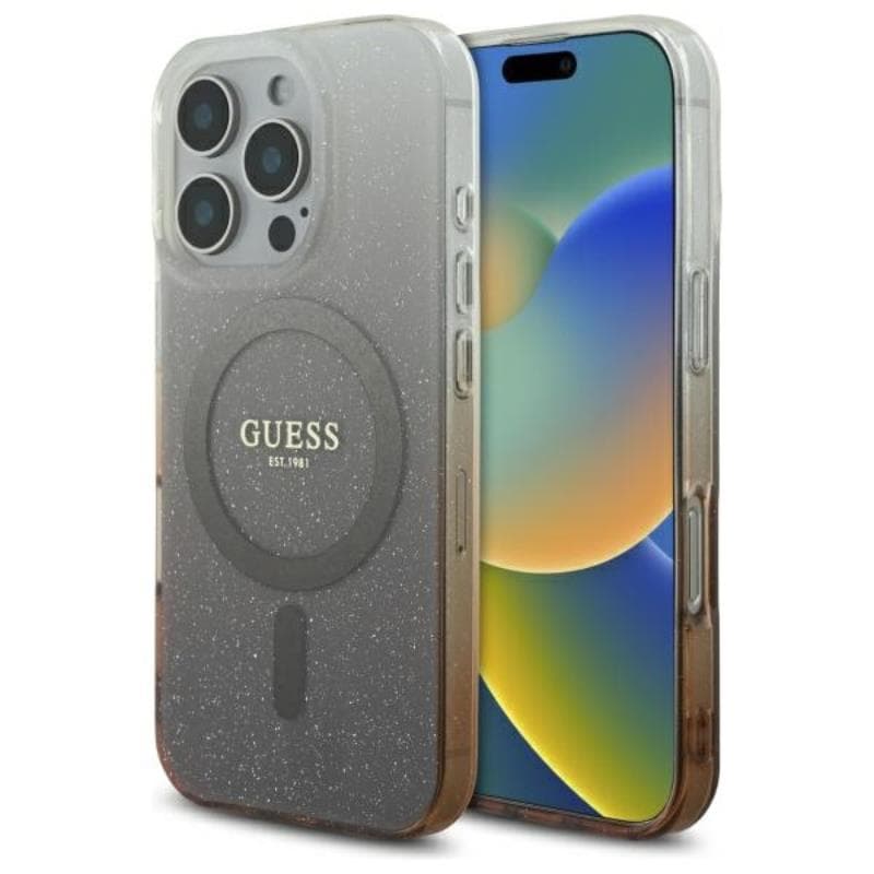 Guess IML Glitter Gradient MagSafe - Case for iPhone 16 Pro (Brown) 1