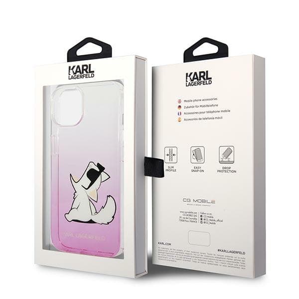 Karl Lagerfeld Leather Perforated Logo Case iPhone 14 Plus (Pink) 6