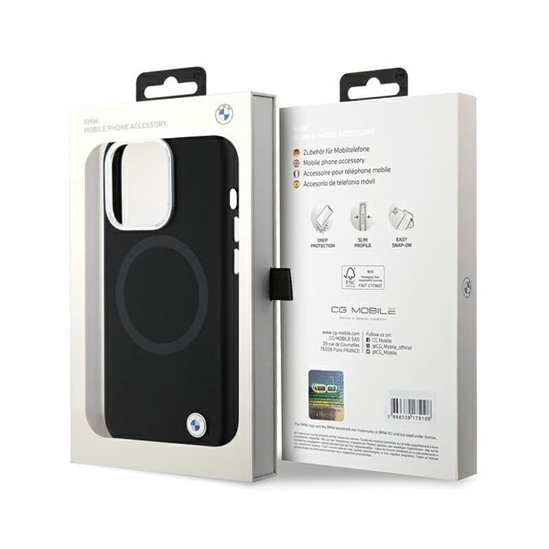 BMW Signature Liquid Silicone MagSafe - Case for iPhone 15 Pro (Black) 8