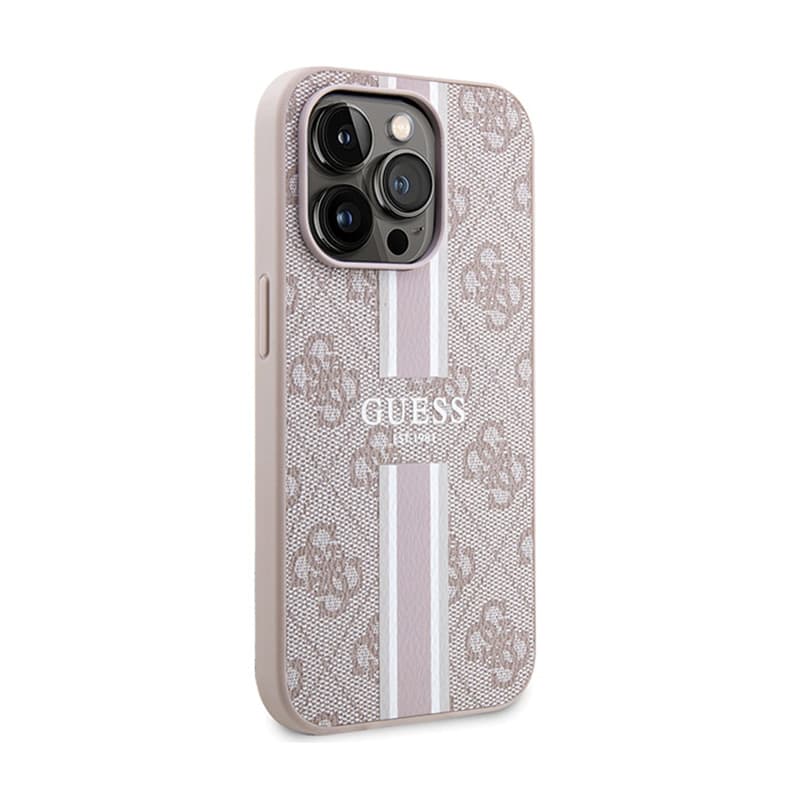 Guess 4G Printed Stripes MagSafe - iPhone 15 Pro Case (pink) 4