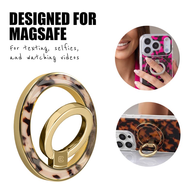 Crong Deluxe RING Holder - MagSafe Magnetic Phone Holder (Blonde Tortoise) 3