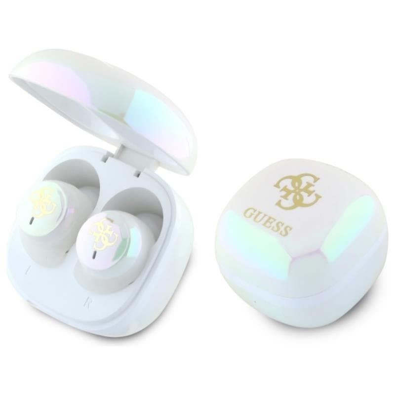 Guess 4G Printed Logo - Bluetooth TWS Headphones + Charging Case (White) 1