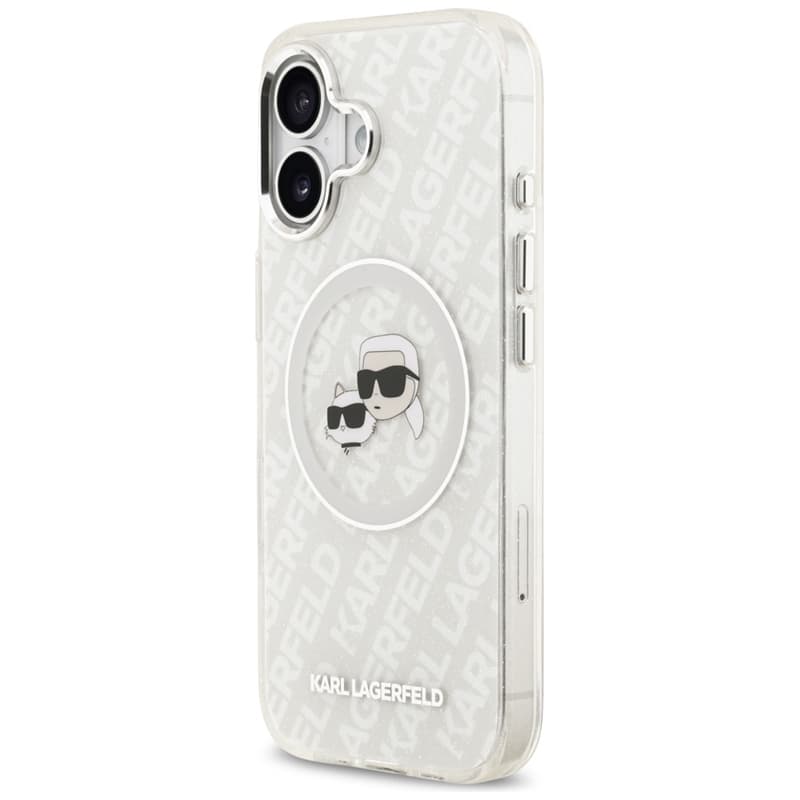 Karl Lagerfeld IML Glitter Karl & Choupette Heads Logo MagSafe - Case for iPhone 17 (gray) 2