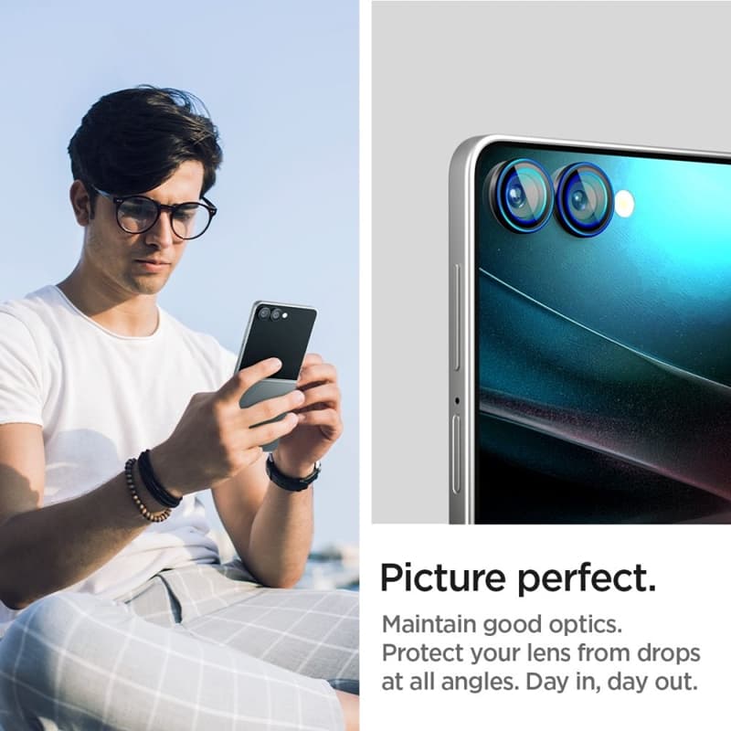 Spigen Optik Pro HD GLAS.TR EZ Fit Camera Protector 2-Pack - Lens Protector for Samsung Galaxy Z Flip 7 (Black) 8