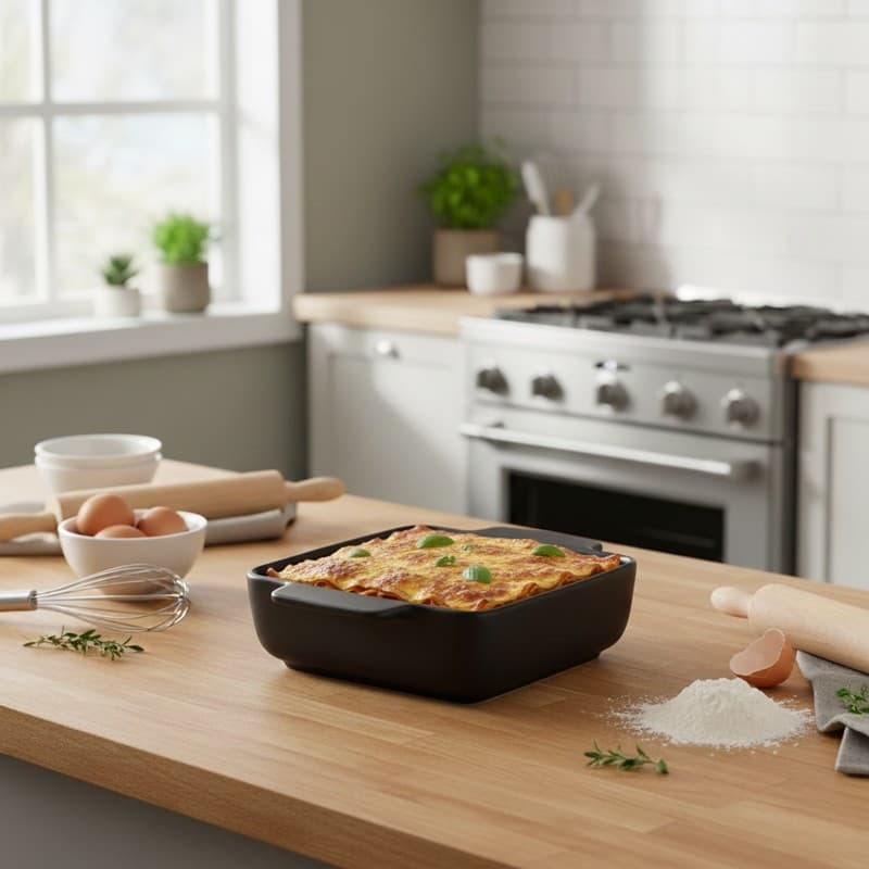 Alpina - Ceramic square ovenproof dish 21x15.8x5.8 cm (black) 3