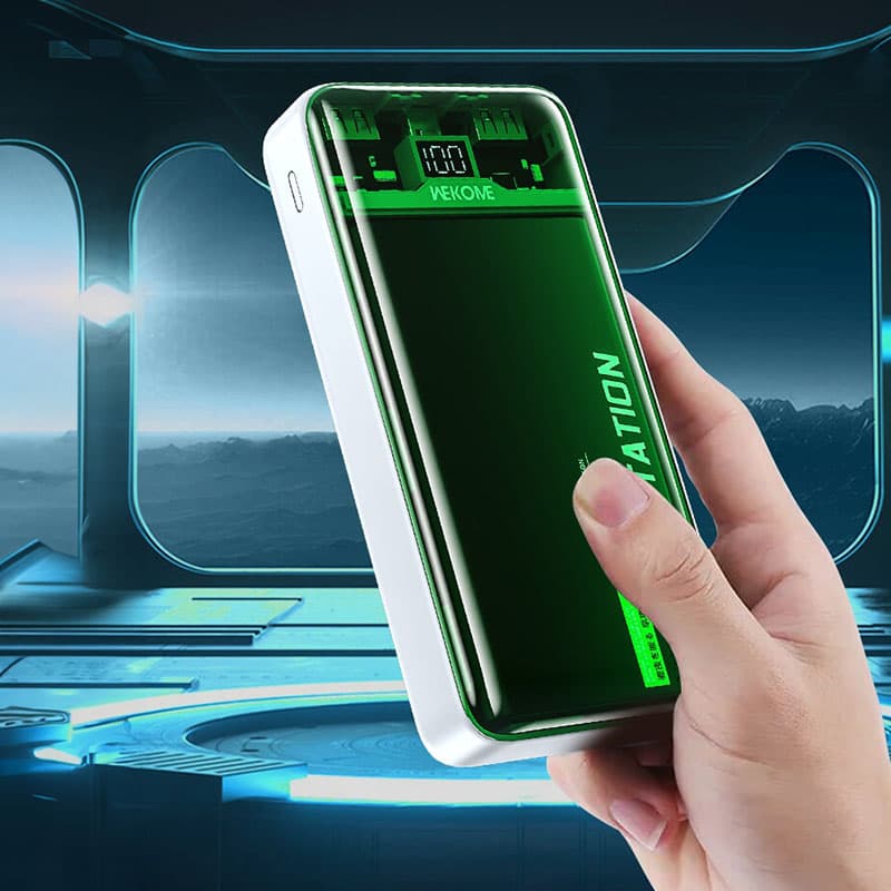 WEKOME WP-353 Vanguard Series - Power bank 10000 mAh PD 20W + QC 22.5W (Green / Transparent) 4