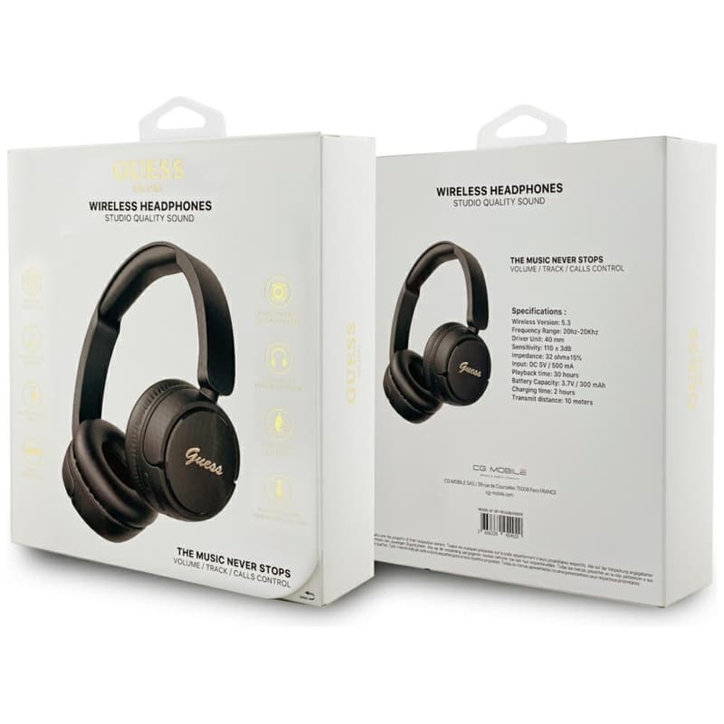 Guess Metal Logo Script - Wireless Over-Ear Headphones Bluetooth V5.3 (black) 4