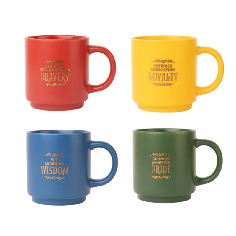 Harry Potter - Set of 4 ceramic mugs with stand 300 ml Hogwarts Houses 2