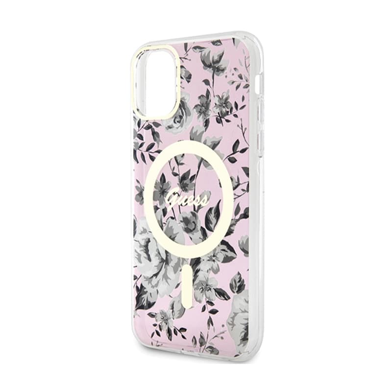 Guess Flower MagSafe - Case for iPhone 11 (Pink) 6