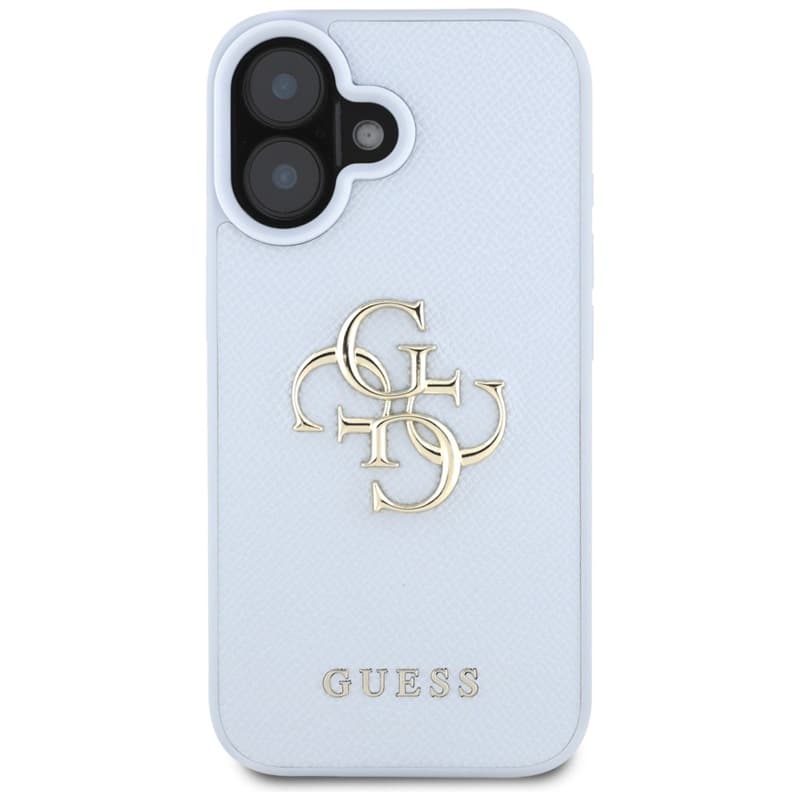 Guess Grained Big 4G Logo Small Classic Logo - Case for iPhone 16 (blue) 3