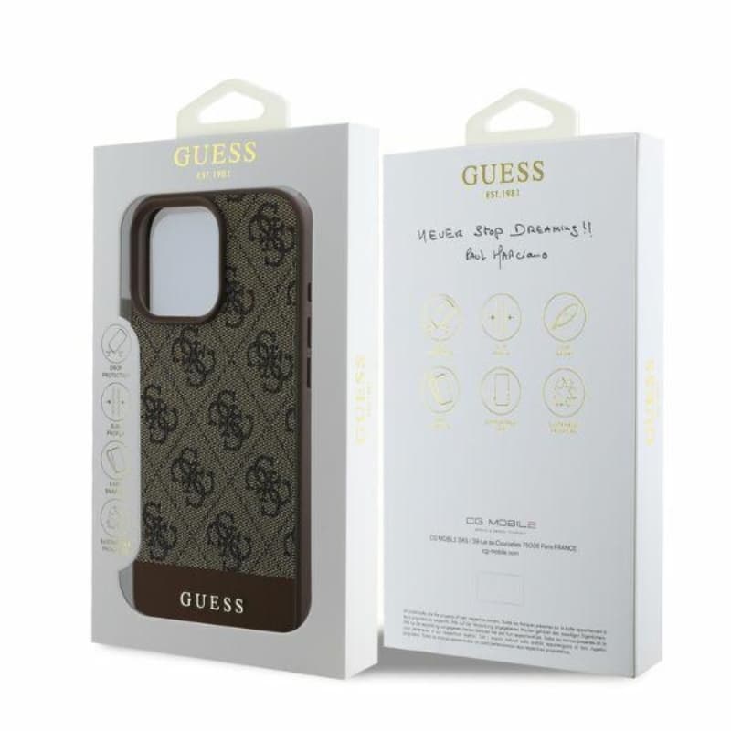 Guess 4G Bottom Stripe - Case for iPhone 16 Pro Max (brown) 5