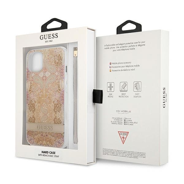 Guess Flower Cord - Cover for iPhone 13 mini (Gold) 8