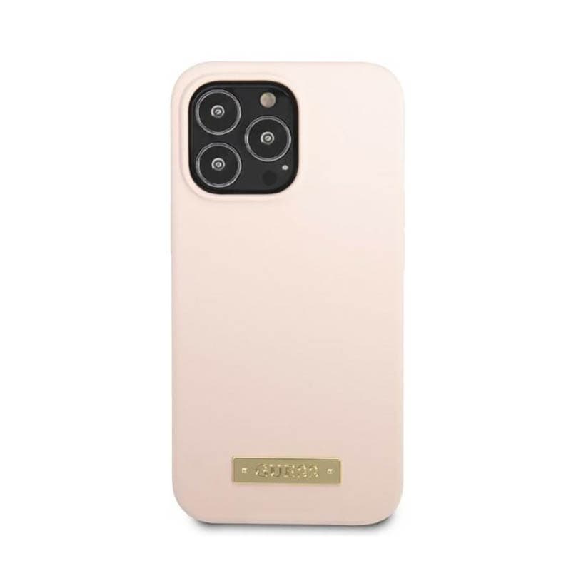 Guess Silicone Logo Plate MagSafe - Case for iPhone 13 Pro Max (Pink) 3