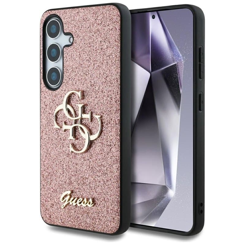 Guess Fixed Glitter Big 4G Metal Logo - Case for Samsung Galaxy S25 (pink)