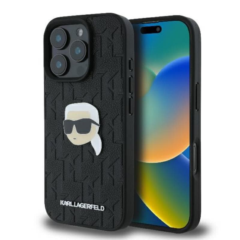 Karl Lagerfeld Monogram Karl Head Pin - Case for iPhone 16 Pro (black)