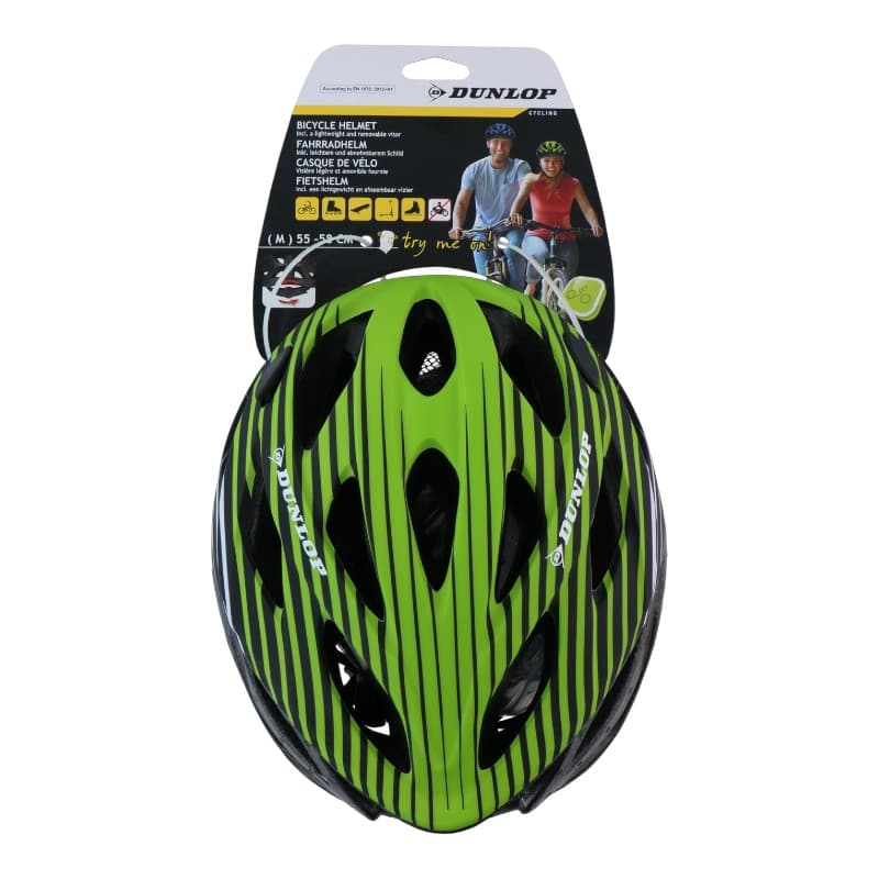 Dunlop - Adjustable MTB Bike Helmet Size M 55-58 cm (Green-Black) 3