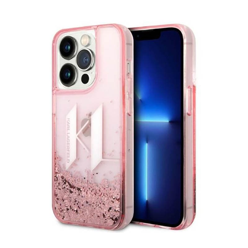 Karl Lagerfeld Liquid Glitter Big Logo Case - Case for iPhone 14 Pro (Pink) 1