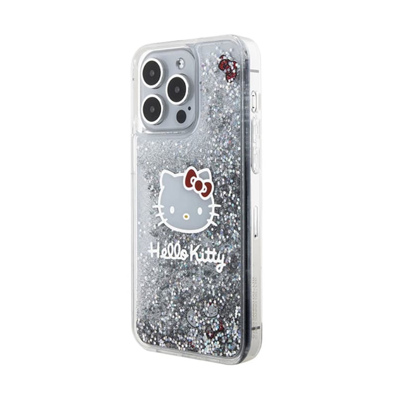 Hello Kitty Liquid Glitter Charms Kitty Head - iPhone 15 Pro Max Case (silver) 2