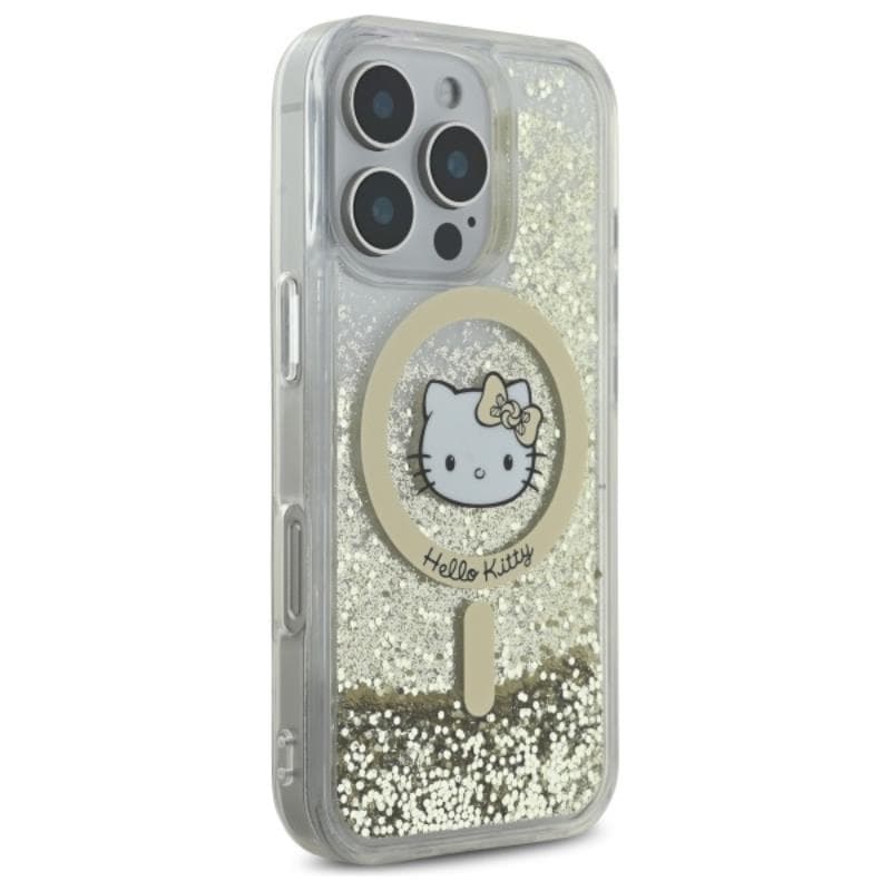 Hello Kitty Liquid Glitter Fever MagSafe - Case for iPhone 16 Pro Max (white/gold) 4