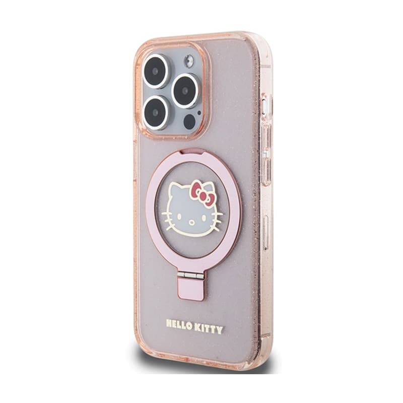 Hello Kitty Ring Stand Glitter Electrop Logo MagSafe - iPhone 15 Pro Case (pink) 2