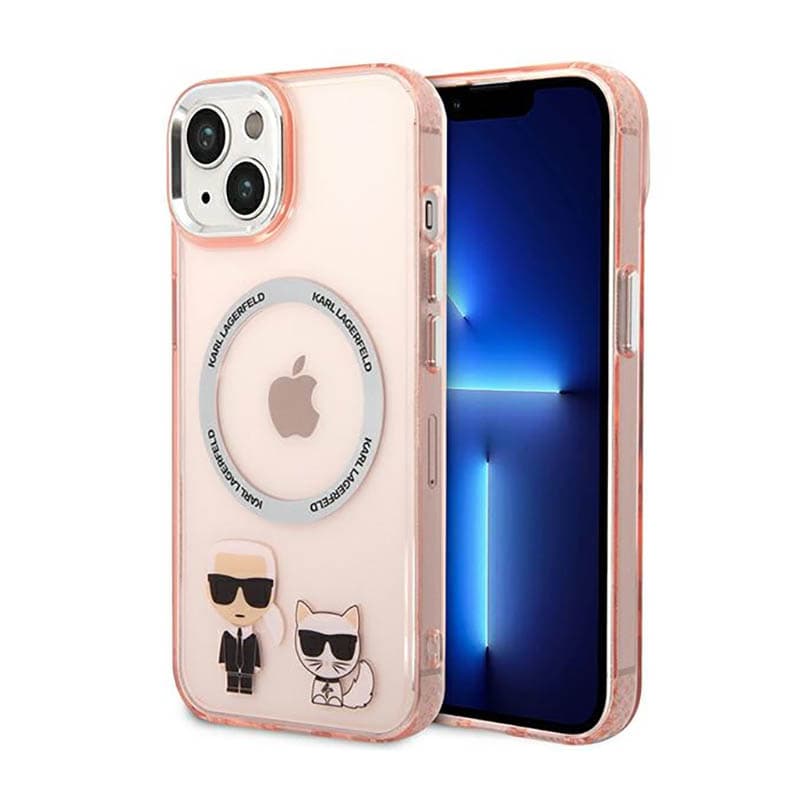 Karl Lagerfeld Karl&Choupette Aluminium MagSafe - Case for iPhone 14 Plus (Pink)