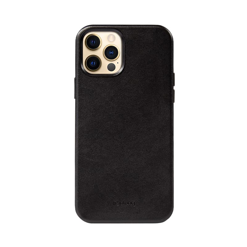 Crong Essential Cover Magnetic - iPhone 12 Pro Max MagSafe Leather Case (Black) 3