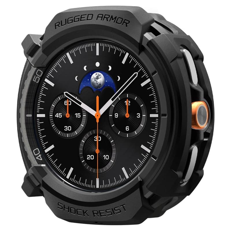 Spigen Rugged Armor - Case for Samsung Galaxy Watch 8 Classic 46 mm (Matte Black) 4