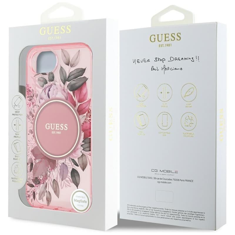 Guess IML Flowers MagSafe - Case for iPhone 16e (pink) 8