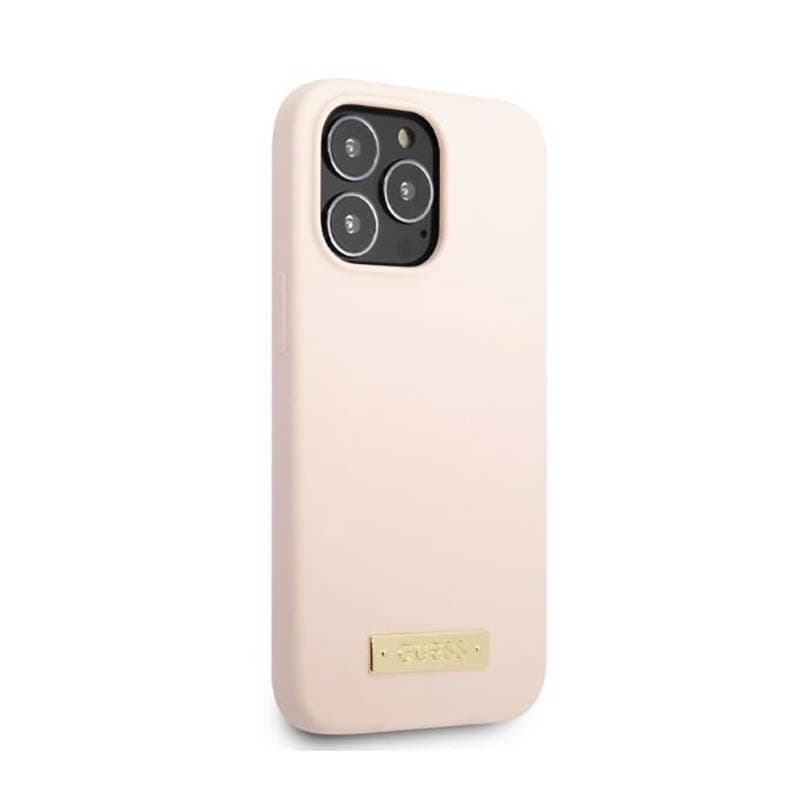 Guess Silicone Logo Plate MagSafe - Case for iPhone 13 Pro Max (Pink) 4