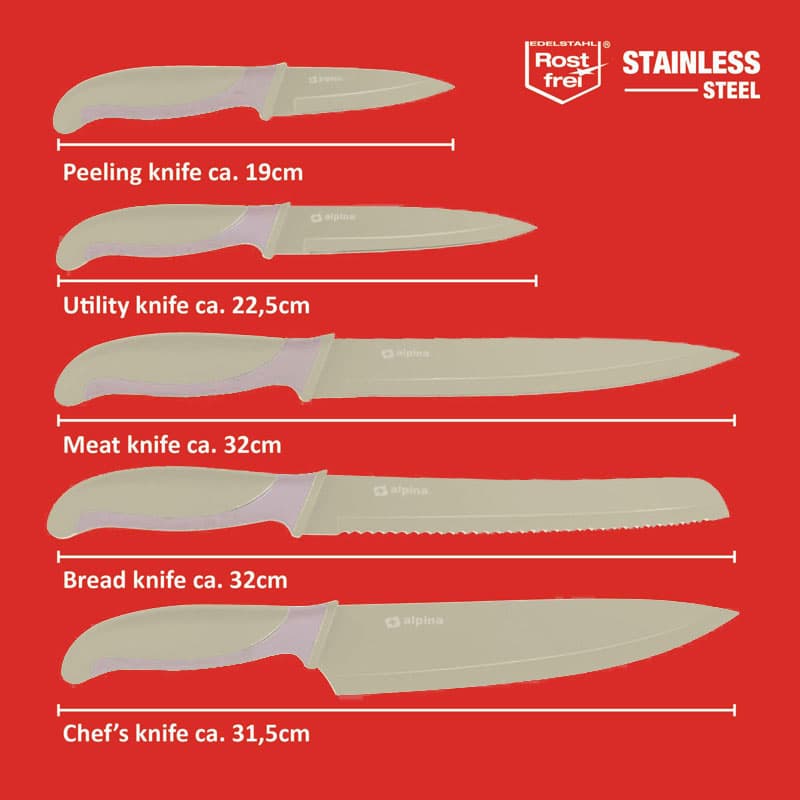 Alpina - Stainless steel knife set (Beige) 2
