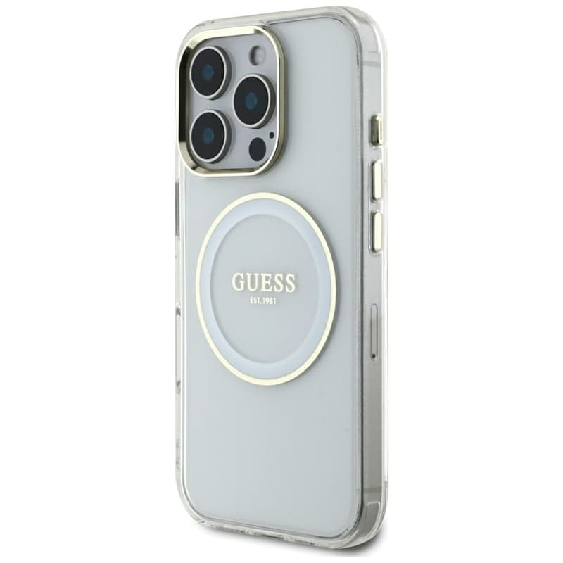 Guess IML Metal Colored Circle Classic Logo MagSafe - Case for iPhone 16 Pro Max (white) 2