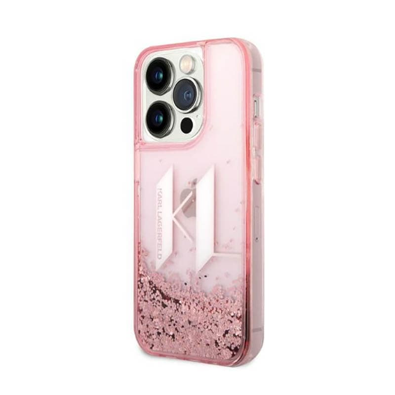 Karl Lagerfeld Liquid Glitter Big Logo Case - Case for iPhone 14 Pro (Pink) 2