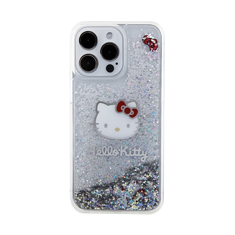 Hello Kitty Liquid Glitter Charms Kitty Head - iPhone 15 Pro Max Case (silver) 3