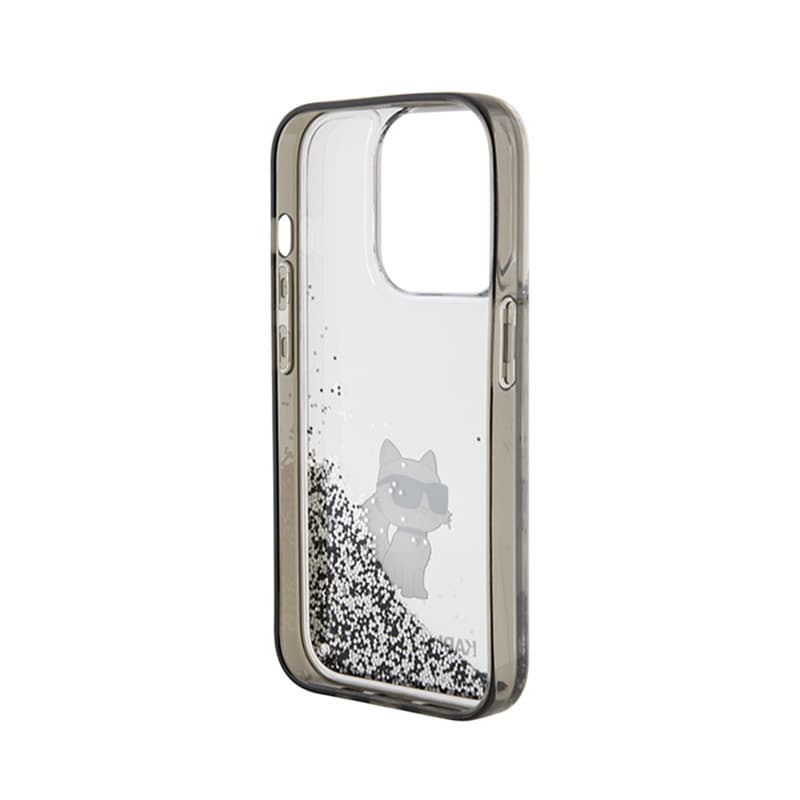 Karl Lagerfeld Liquid Glitter Choupette - iPhone 15 Pro Case (Transparent) 7