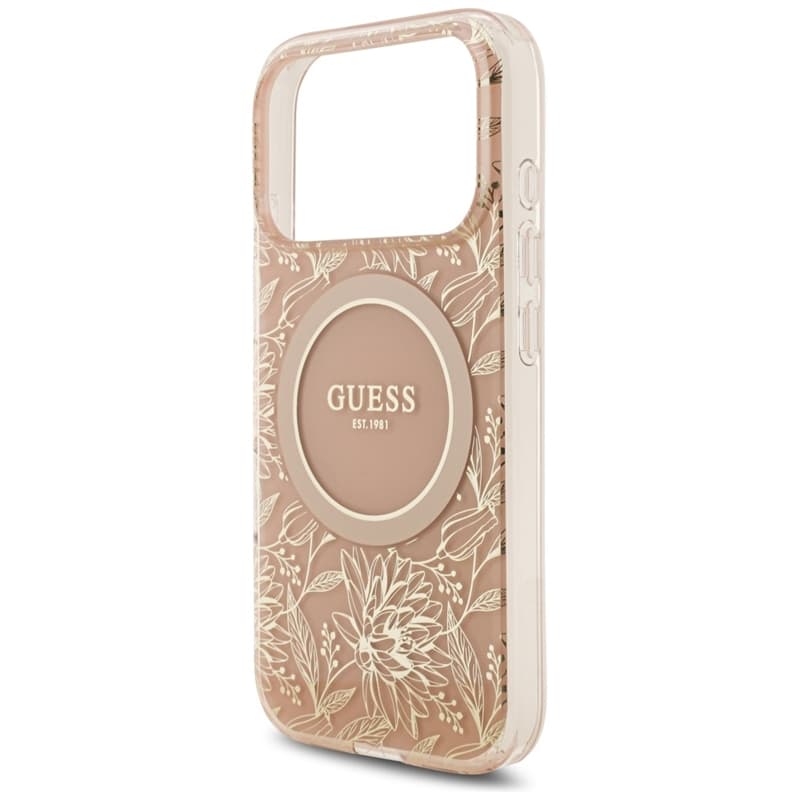 Guess IML Flowers Electro Pearl Strap MagSafe - Case iPhone 17 Pro (pink) 6