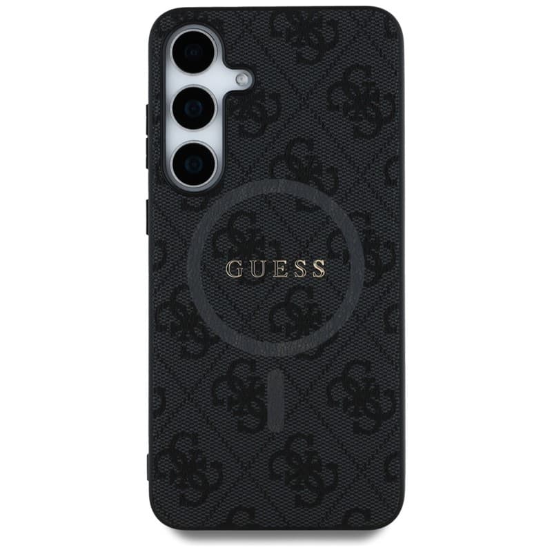 Guess Leather 4G Colored Ring Classic Logo MagSafe - Case for Samsung Galaxy S25 (black) 3