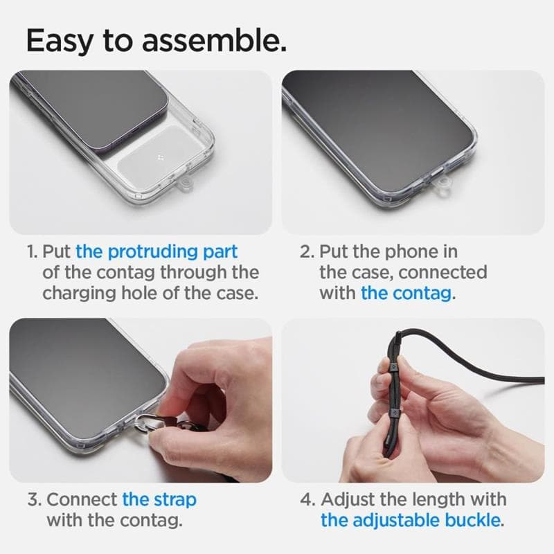 Spigen Universal Strap Set Crossbody & Wrist - Phone Strap for Shoulder & Wrist (Deep Purple) 5