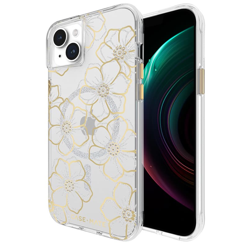 Case-Mate Floral Gems MagSafe - iPhone 15 Plus Case (Gold) 5