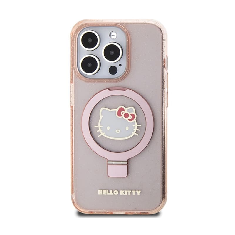 Hello Kitty Ring Stand Glitter Electrop Logo MagSafe - iPhone 15 Pro Case (pink) 3
