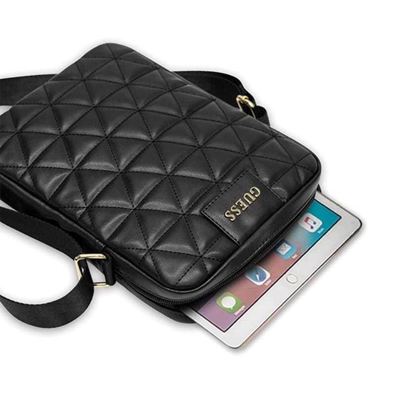 Guess Quilted Tablet Bag 10" (Black) 4