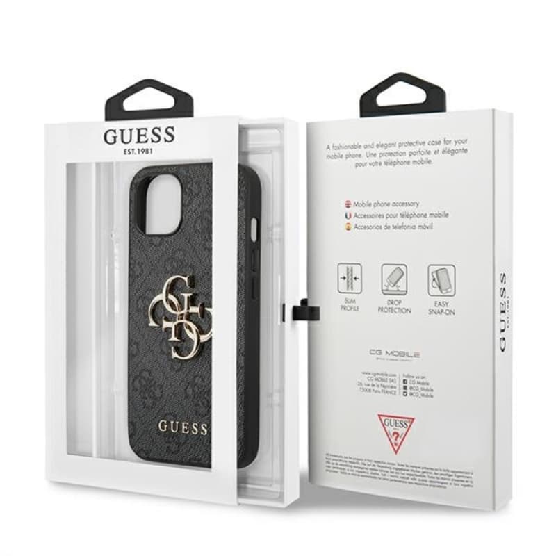 Guess 4G Big Metal Logo - Case for iPhone 13 (Grey) 8