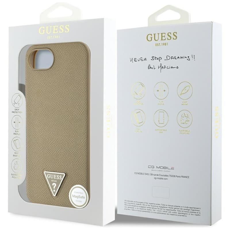 Guess Grained Triangle MagSafe - Case for iPhone 16e (brown) 8