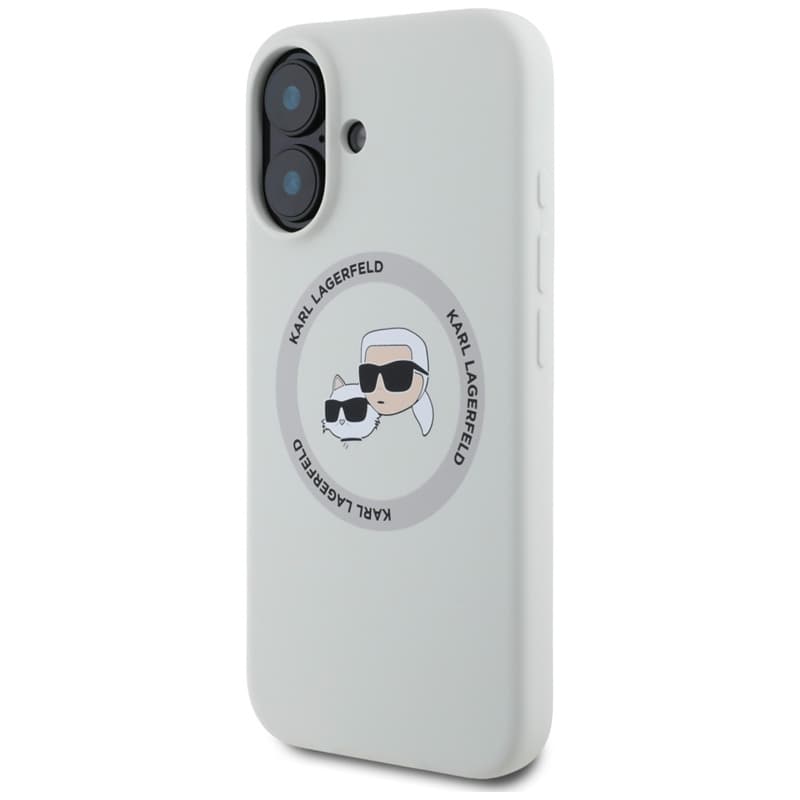 Karl Lagerfeld Silicone Double Heads And Circle MagSafe - Case for iPhone 16 (beige) 2