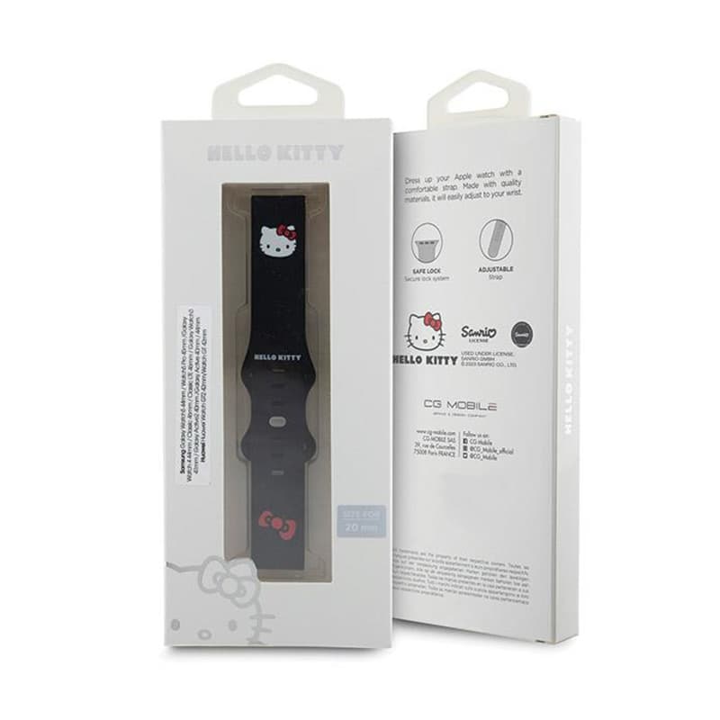 Hello Kitty Silicone Kitty Head - Universal strap for smartwatch 20 mm (black) 4