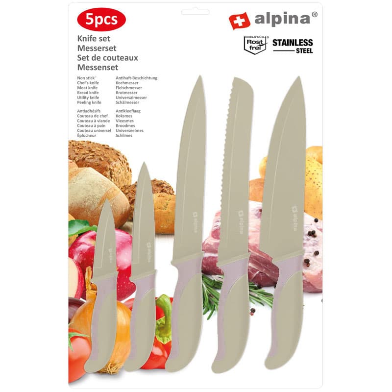 Alpina - Stainless steel knife set (Beige) 3